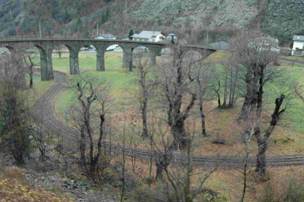 Brusio viaduct is a very scenic helicoidal viaduct