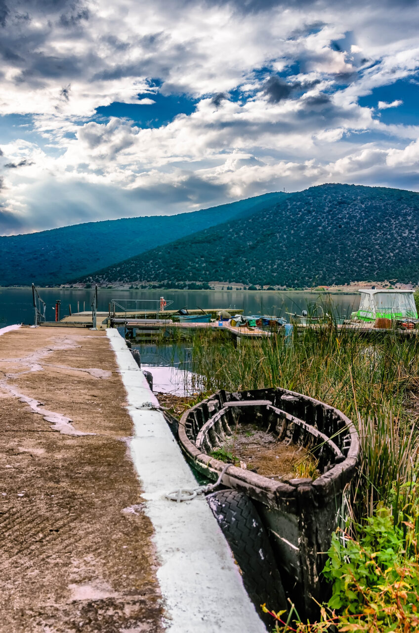 Lesser Lake Prespa jetty Macedonia Greece